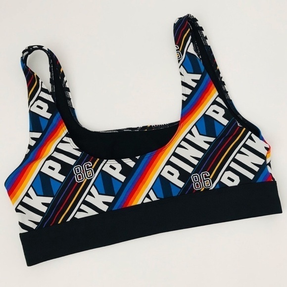 3/$25 🙌🏼 PINK Victoria’s Secret Ultimate Scoop Neck Back Stripe Sports Bra XS - Picture 4 of 5
